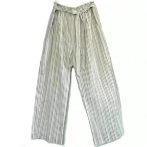 🌈 6/$60 Kate & Sam Paperbag Pants Belt Cream Gold Tan Pockets Wide Leg Size XXL